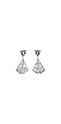 Baguette Cubic Zirconia Fan Earrings