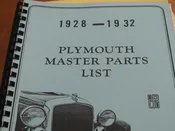 1928-1932 Plymouth Master Parts List