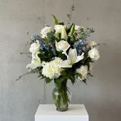 Serene White & Blue Garden Bouquet