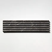 Iris Black Honed Flute Trim Marble Accent Tiles 6x24