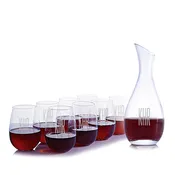 Custom Cristoff Wine Decanter 9 Piece Stemless Gift Set by Ravenscroft