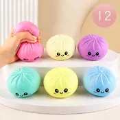 12PCS - Pastel Steamed Bao Bun Dumpling Squeeze Squishy Stress Relief Toy