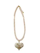 Alanis Beaded Necklace with Heart Charm