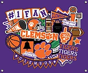 CLEMSON UNIVERSITY DOODLE SPIRIT BANNER-58" X 47" - CLEM5002