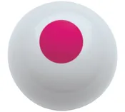2-1/8" WHITE BUMPER BALL WITH RED SPOT