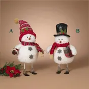 17"H Plush Holiday Bobble Snowman, 2 Assorted Styles - Sold Seperately
