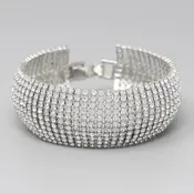 11 Row Rhinestone Pave Bracelet