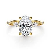 Carinna - 14K Yellow Gold Oval Diamond Engagement Ring