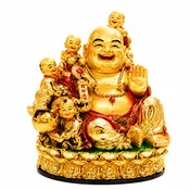 (A3) Laughing Buddha holding Ruyi with Kids