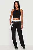 10 Graphic Varsity Stripe Side Drawstring Waist Sweatpants