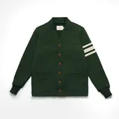Dehen Varsity Cardigan - Pine