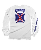 10th Mountain Division - White Long Sleeve Crewneck T-Shirt