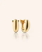 18K Gold Midi "Perseverance" Fish Huggie Earrings