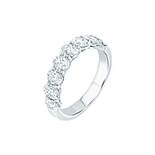 2.58 carat Asscher cut Half Eternity Diamond Wedding Ring in Platinum