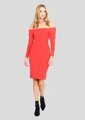 Elita – Strapless Pencil Dress with Dramatic Shoulders