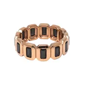 Black Diamond Bezel-Set Continuous Ring In Gold