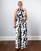 Alyssa Leaf Print Jumpsuit