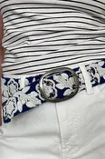 Blue & Cream Two-Tone Belt