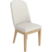 Abigail Dining Chairs in Natural Wood & Neutral Fabric (Set of 2)