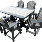 Counter Height Poly Outdoor Dining Set – 72" Table with 6 Chairs