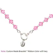 Breast Cancer Awareness — Pink Crystal Charm Bracelet