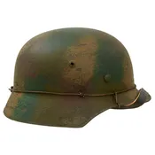 German WWII M35 Normandy Camouflage Custom Painted Steel Helmet - Stahlhelm 25 WW2 M1935