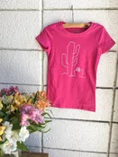 Geometric Cactus Girls' Tee- Bright Pink