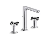 002 Widespread Bathroom Sink Faucet with Tall Spout and Zebra Jasper Cross Handles, Polished Chrome
