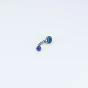 2 Gem Navel Curve - 12g - Purple Opal - 3/8" - 6mm, 4mm - Titanium - Navel - Industrial Strength — MODERN RITUAL