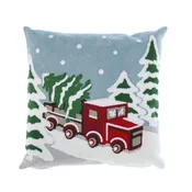 Carstens Snow Truck Pine Tree Throw Pillow