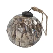 Antique Silver Hanging Round Glass Ornament