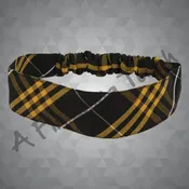 221- Plaid or Solid Fabric Headband w/Elastic in Back