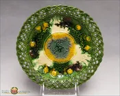 An Antique English Creamware Tortoise Glazed fruit molded Plate, c1770