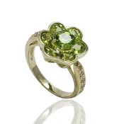 10k Gold Peridot Flower Ring