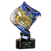 11" Diamond Twist Art Glass