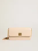 Blassrosafarbene Gioia Bag aus Palmellato-Leder mit goldfarbenen Details