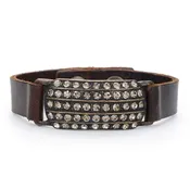 Beaded Rectangle Leather Bracelet