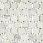 Africa Tempesta Polished Hex Marble Mosaic Wall and Floor Tile - 2 in.