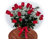 24 Roses in a vase. Long stem premium roses