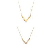 Anna Beck V Necklace Double Sided Gold