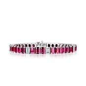 EMERALD CUT RUBY AND DIAMOND BRACELET, 22.63 CARATS