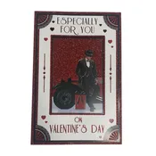 Especially For You Man With Vintage Car Design Open Valentine\’s Day Card