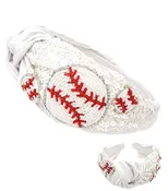 Baseball Beaded Knot Headband