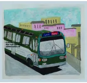 Just 1 Left! New York City Transit Fishbowl Bus Painting Wall Art from the late 70’s-80’s Staten Island S111 Ferry You can have a part of History in your Home to Display or Frame!-Limited Availability S111
