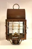 New Sloop Post Lamp, Clear Glass, Antique copper handmade in USA.