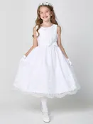 188 Girls White First Communion Dress w/ Tulle & Sequins