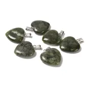 01 Natural Gemstone Heart Shape Charm Pendant Size 20mm 6PCS Per Bag Sold by Bag