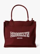 Brooklyn Canvas Tote Bag in Burgundy