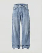 Baggy Denim Pants Locker Center Seam
