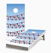 American Flag Banner Cornhole Game Set | Board &amp; Bags